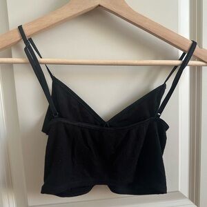 American Apparel Black Cropped Tank Top